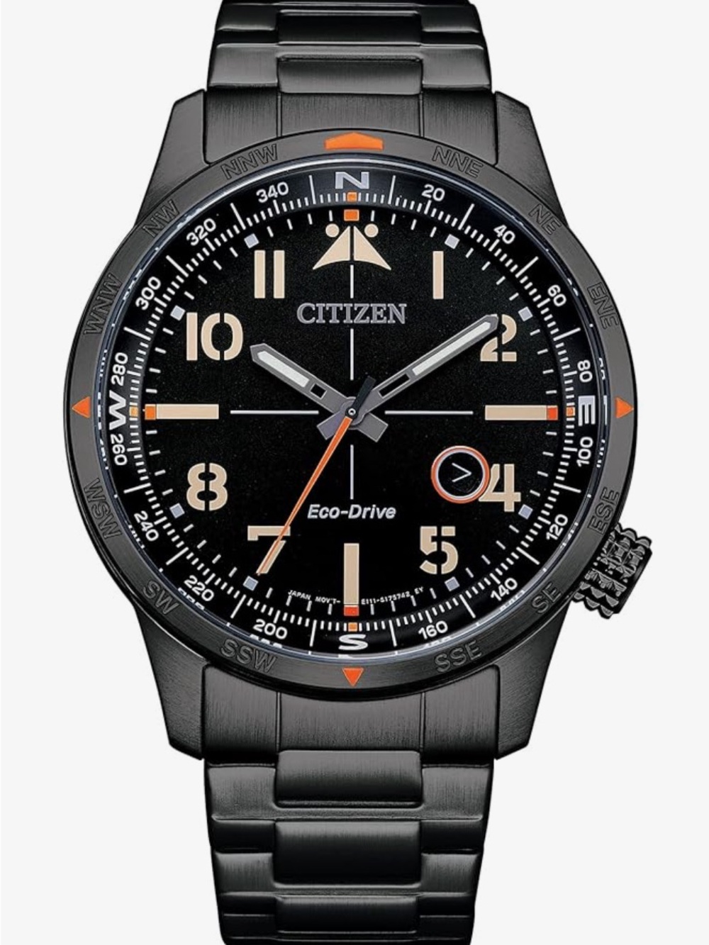 Citizen Men's Eco-Drive Weekender Avion Field Black Stainless Steel Watch
